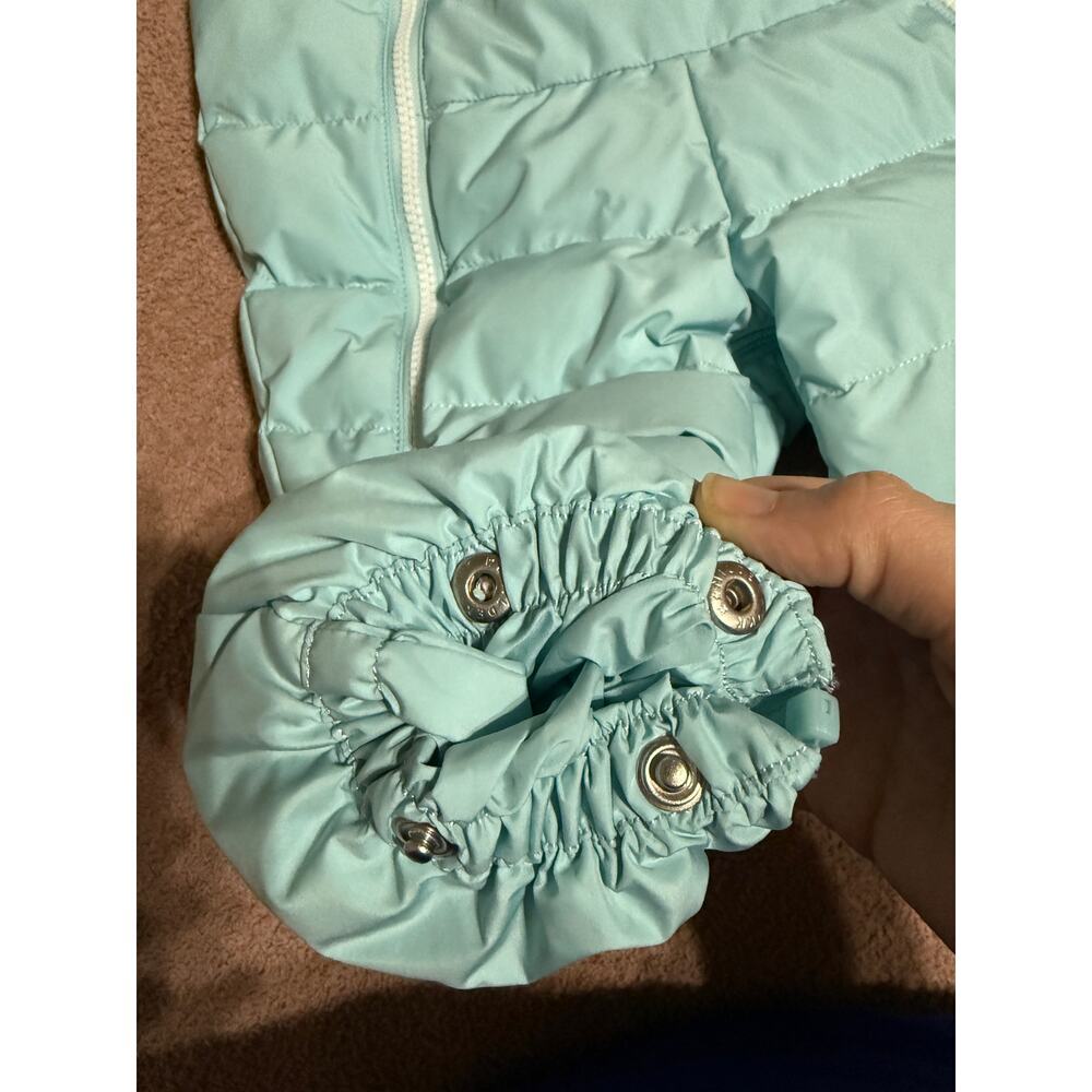 NWOT Reima Tikkanen SZ 3-6 Months Honeycomb Baby Down Snowsuit Sleeping Bag Blue - Picture 5 of 9